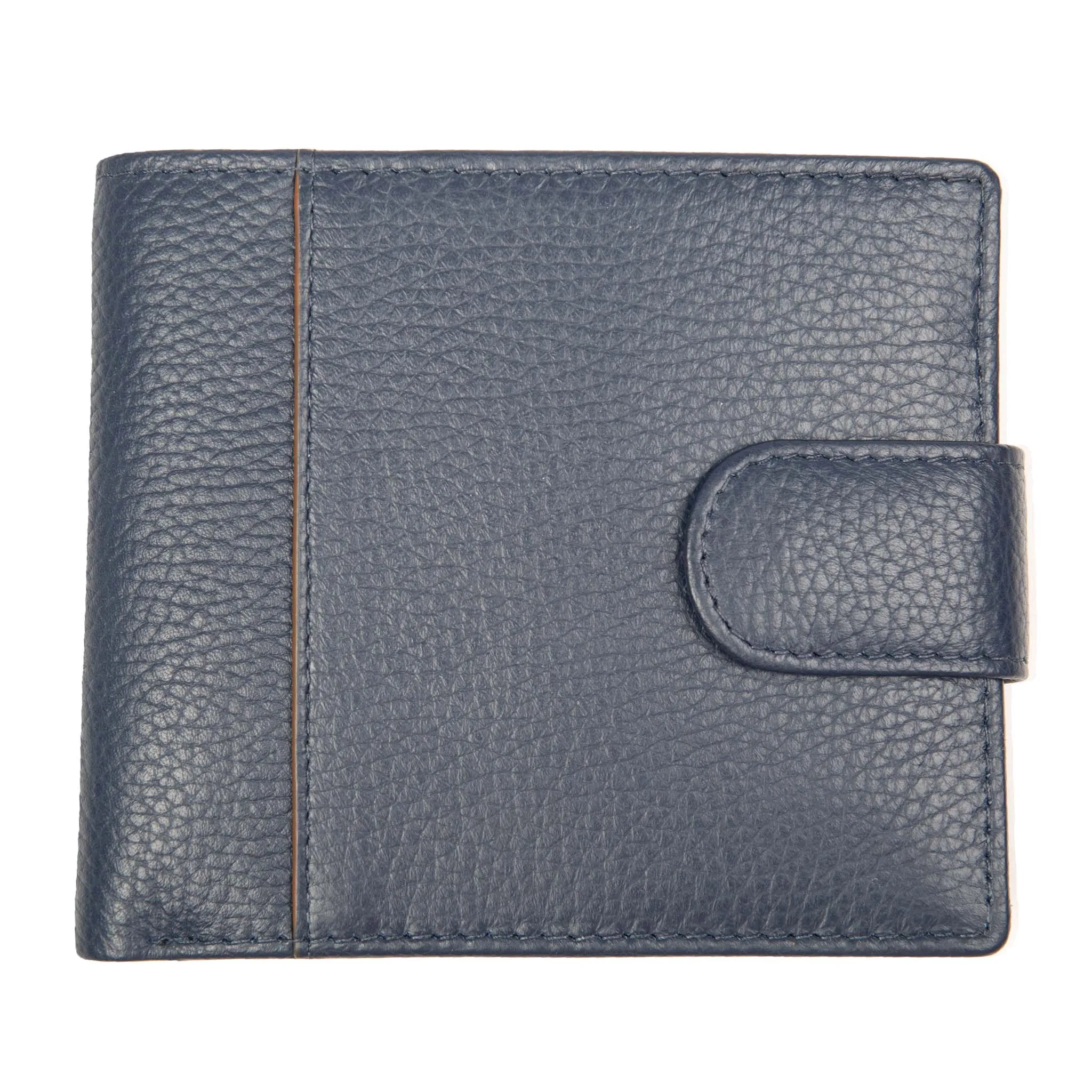 Men's Pebble Grain Leather Bifold Wallet with RFID Blocking and Coin Purse