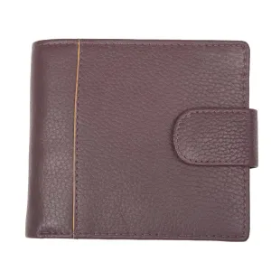 Men's Pebble Grain Leather Bifold Wallet with RFID Blocking and Coin Purse