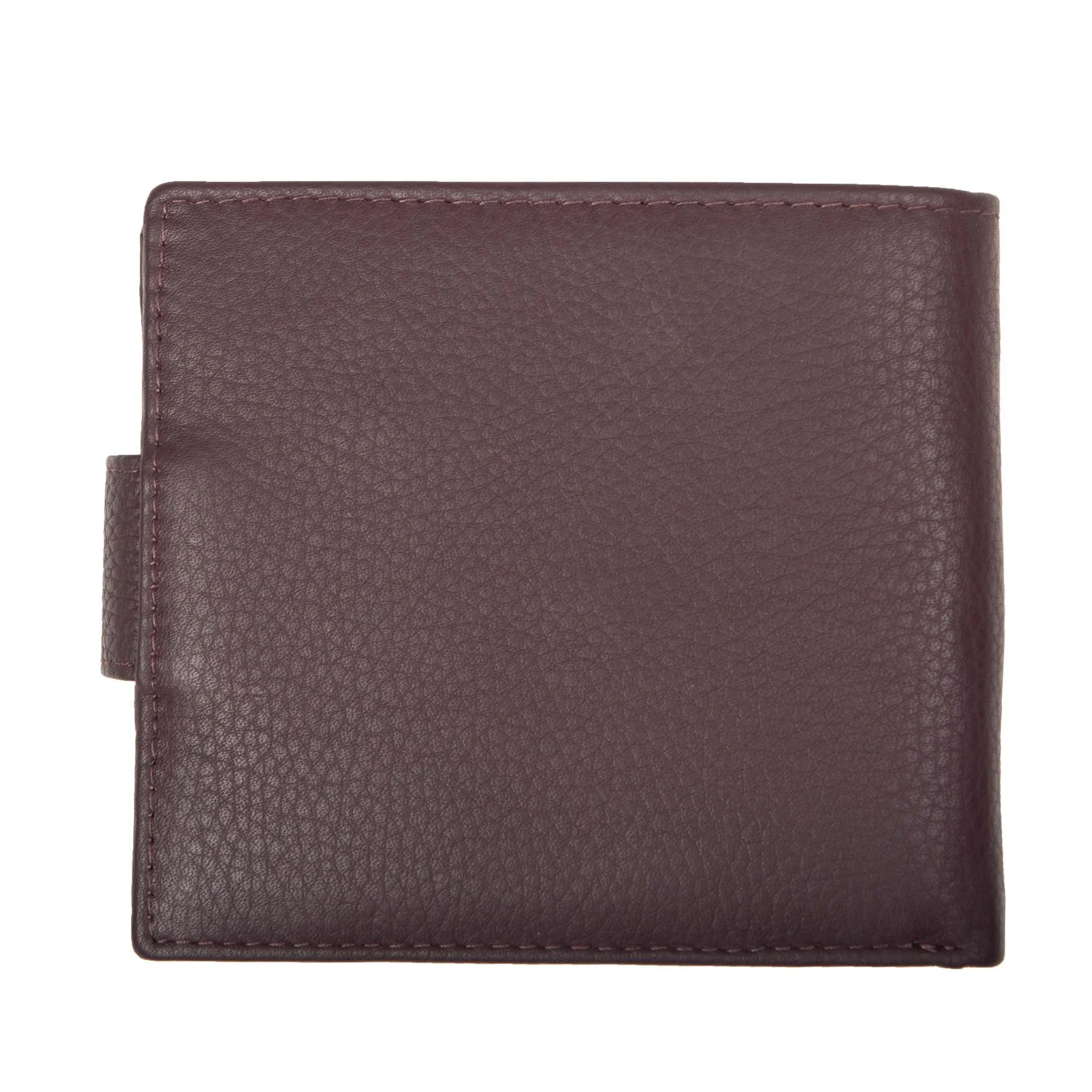 Men's Pebble Grain Leather Bifold Wallet with RFID Blocking and Coin Purse