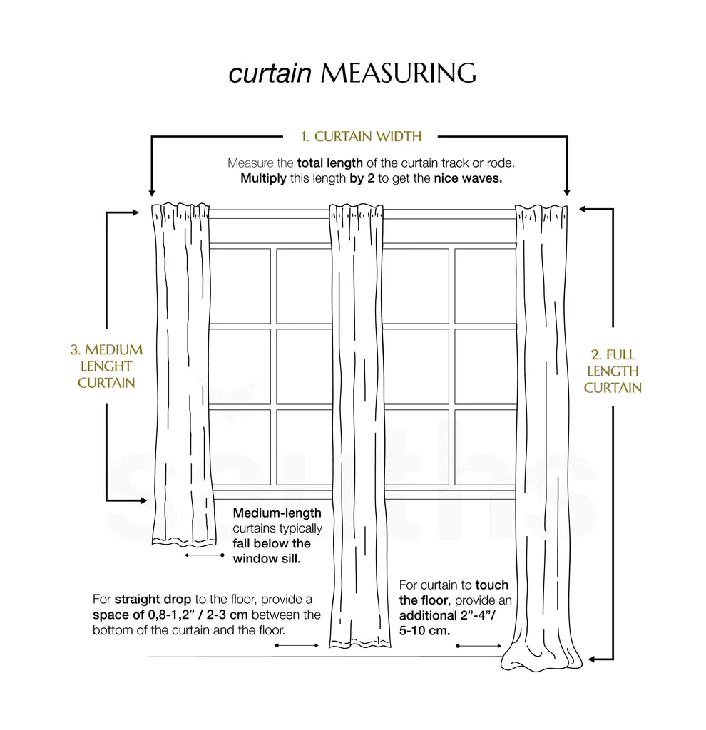 Mid-weight Curtains in white multi-functional tape