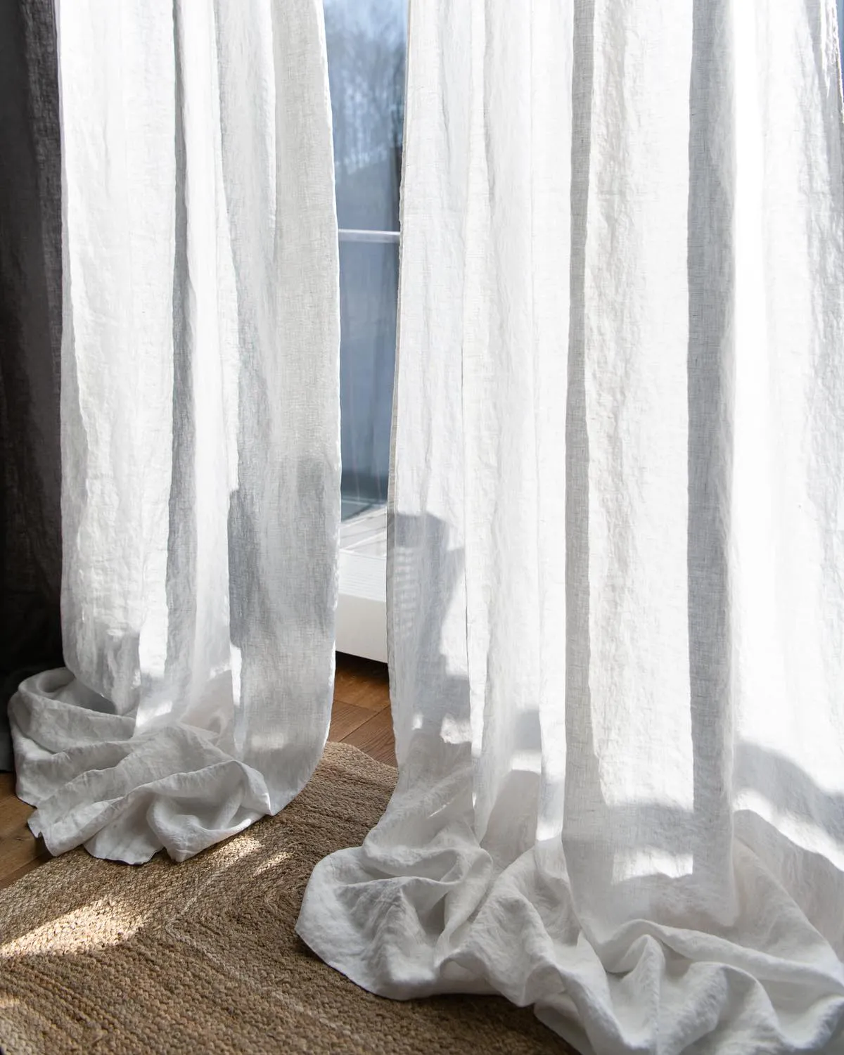 Mid-weight Curtains in white multi-functional tape