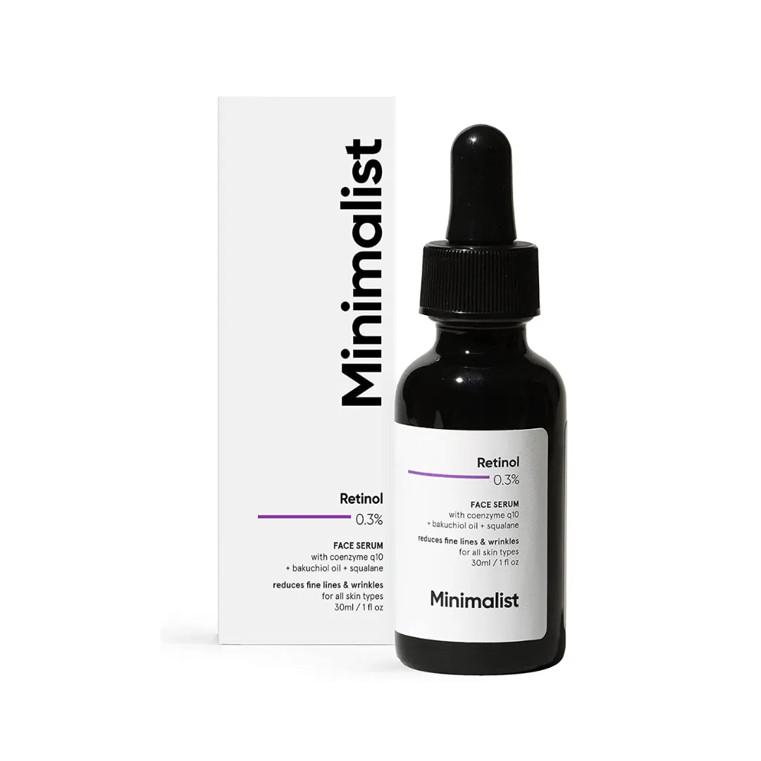 Minimalist 0.3% Retinol Face Serum For Anti Aging For Beginners, Night Face Serum With Retinol & Q10 To Reduce Fine Lines & Wrinkles, For Women