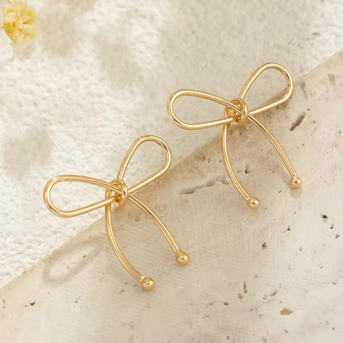 Minimalist Design Metal Pretty Bowknot Stud Earrings