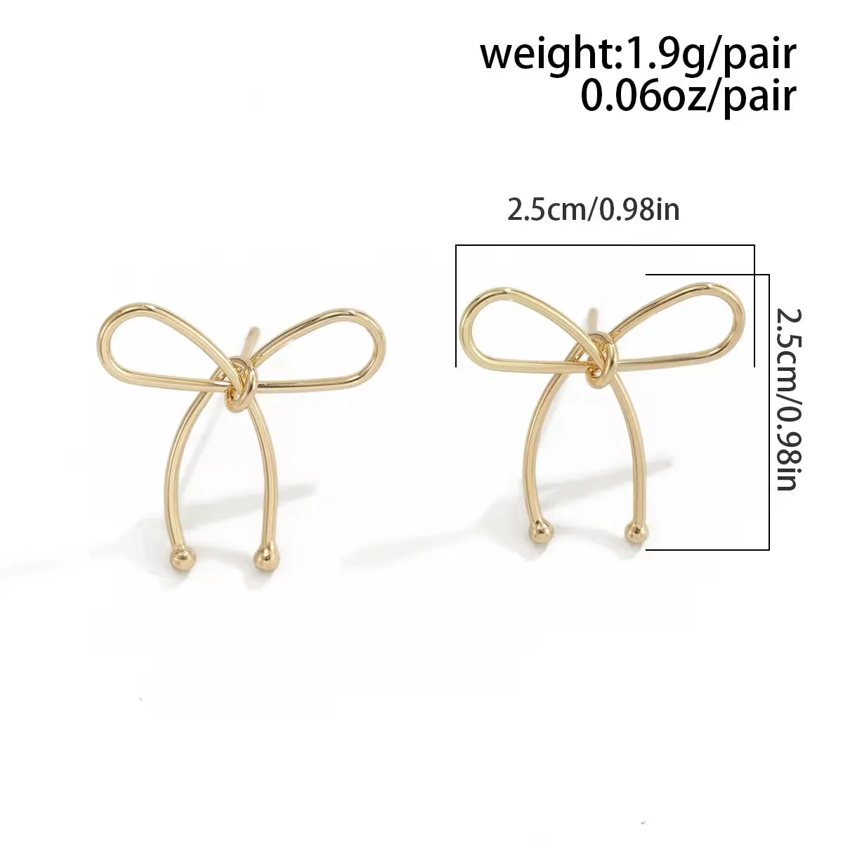 Minimalist Design Metal Pretty Bowknot Stud Earrings