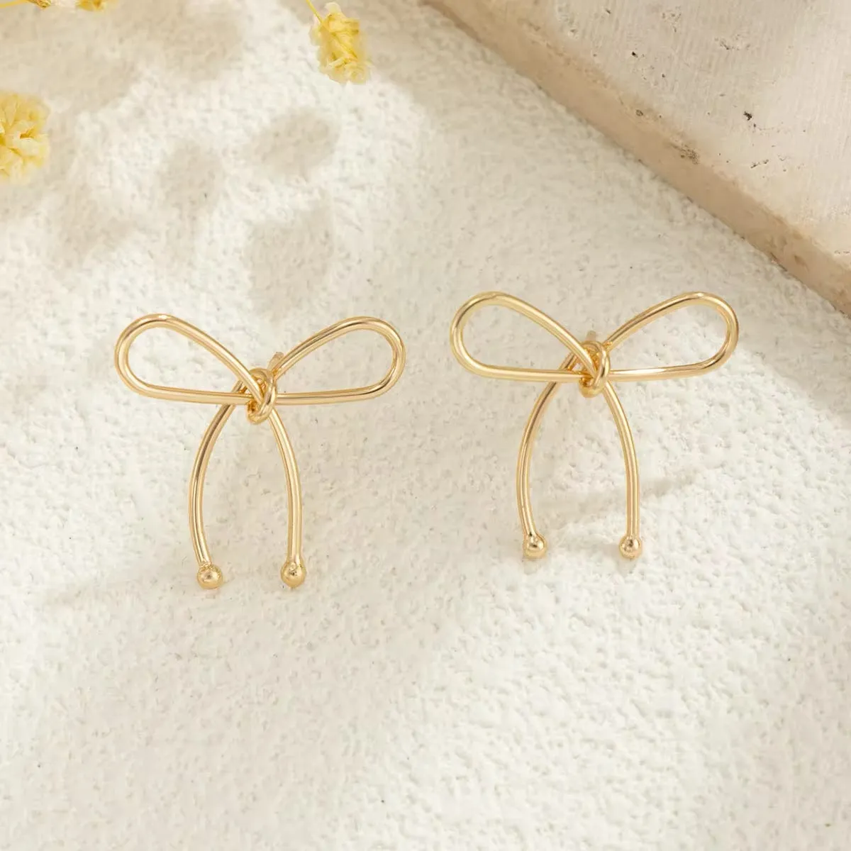 Minimalist Design Metal Pretty Bowknot Stud Earrings