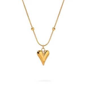Minimalist Gold Heart Love Statement Necklace