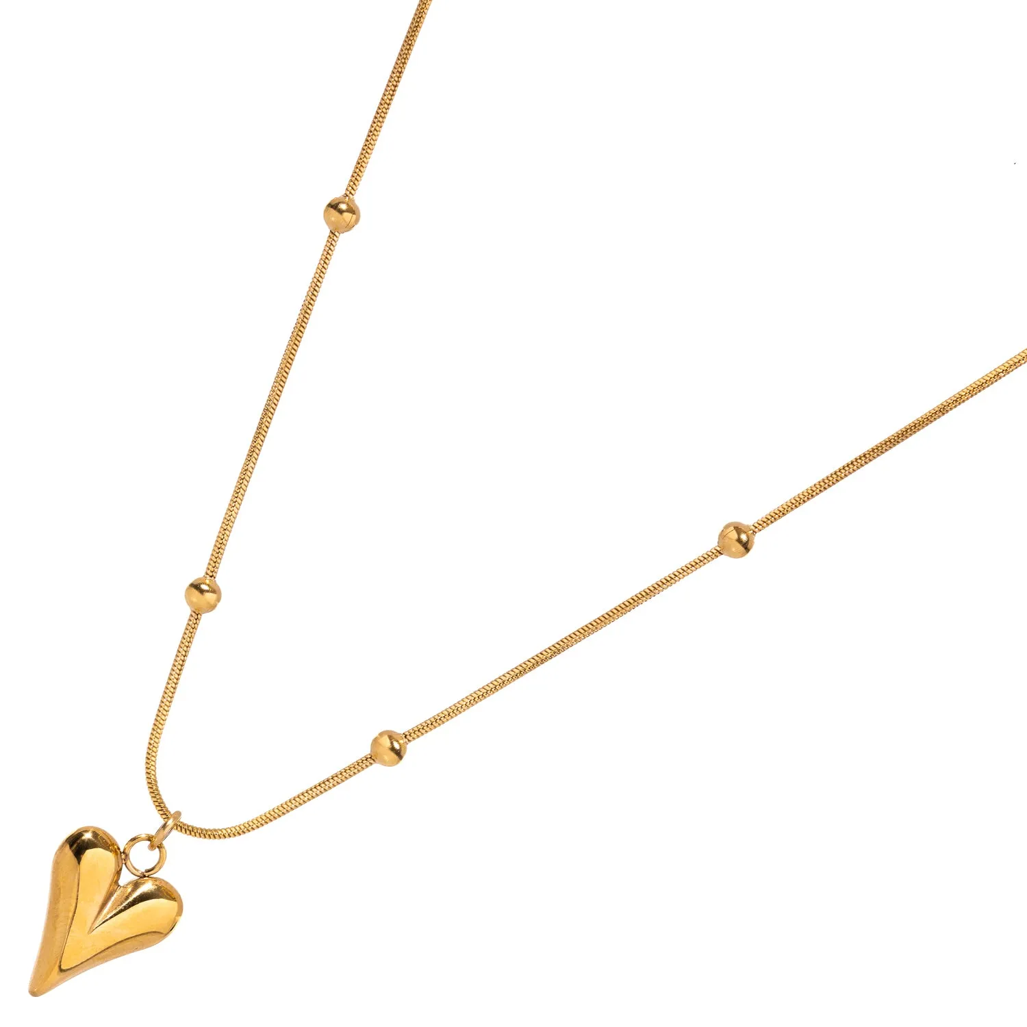 Minimalist Gold Heart Love Statement Necklace