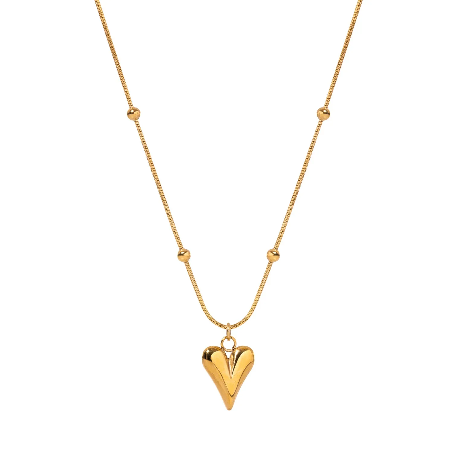 Minimalist Gold Heart Love Statement Necklace