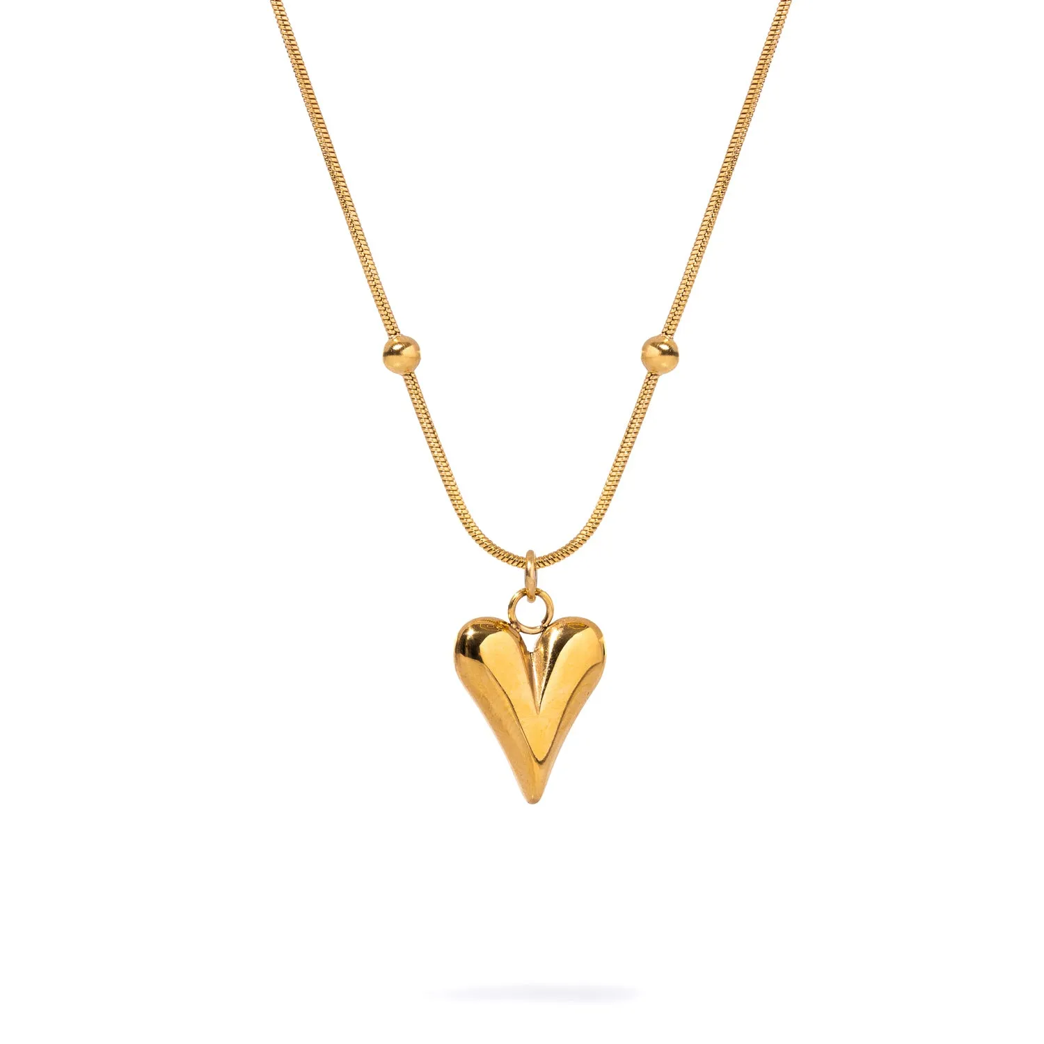 Minimalist Gold Heart Love Statement Necklace