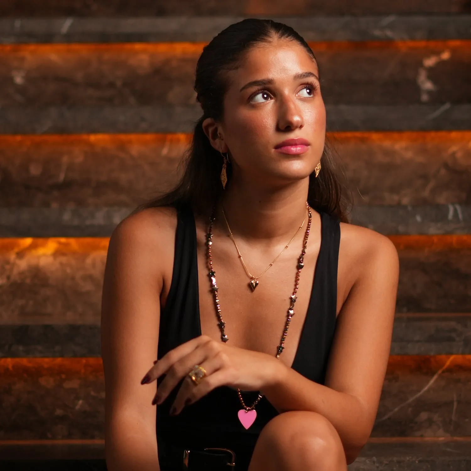Minimalist Gold Heart Love Statement Necklace