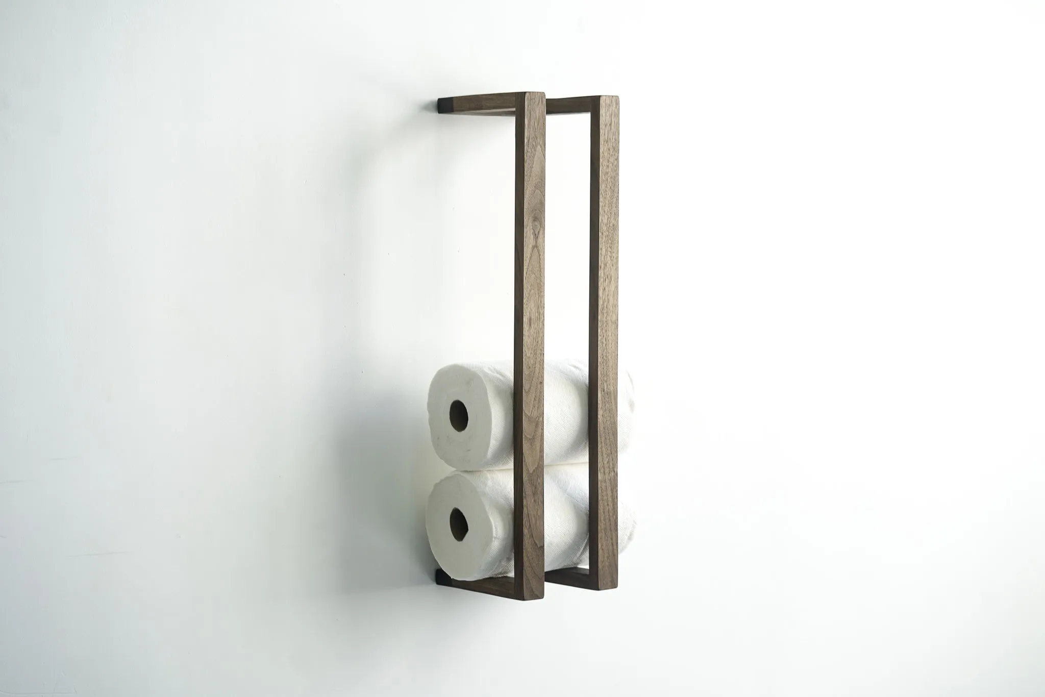 Minimalist Hardwood Paper Towel Wall Rack