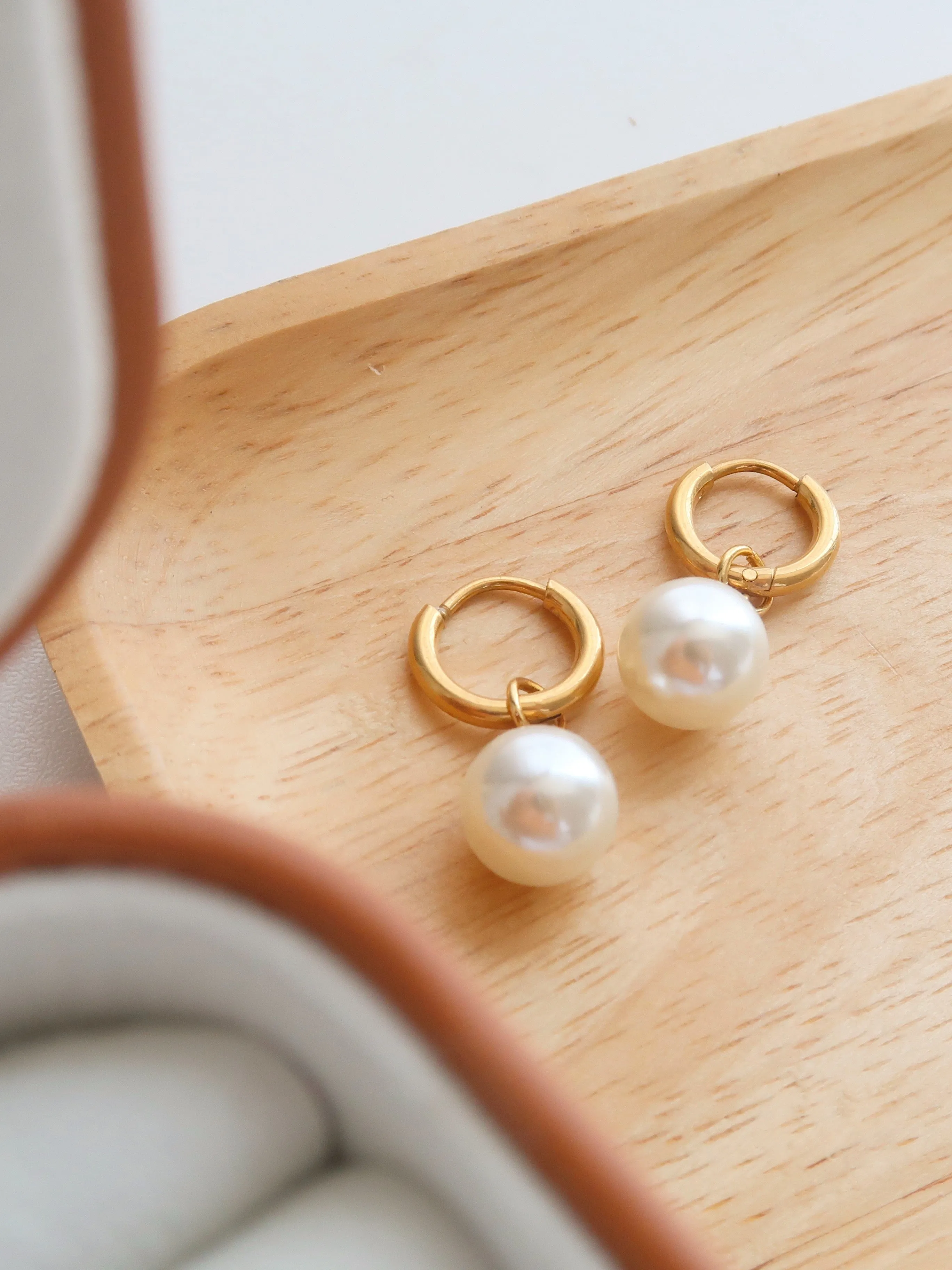 Minimalist Pearl Drop Earrings