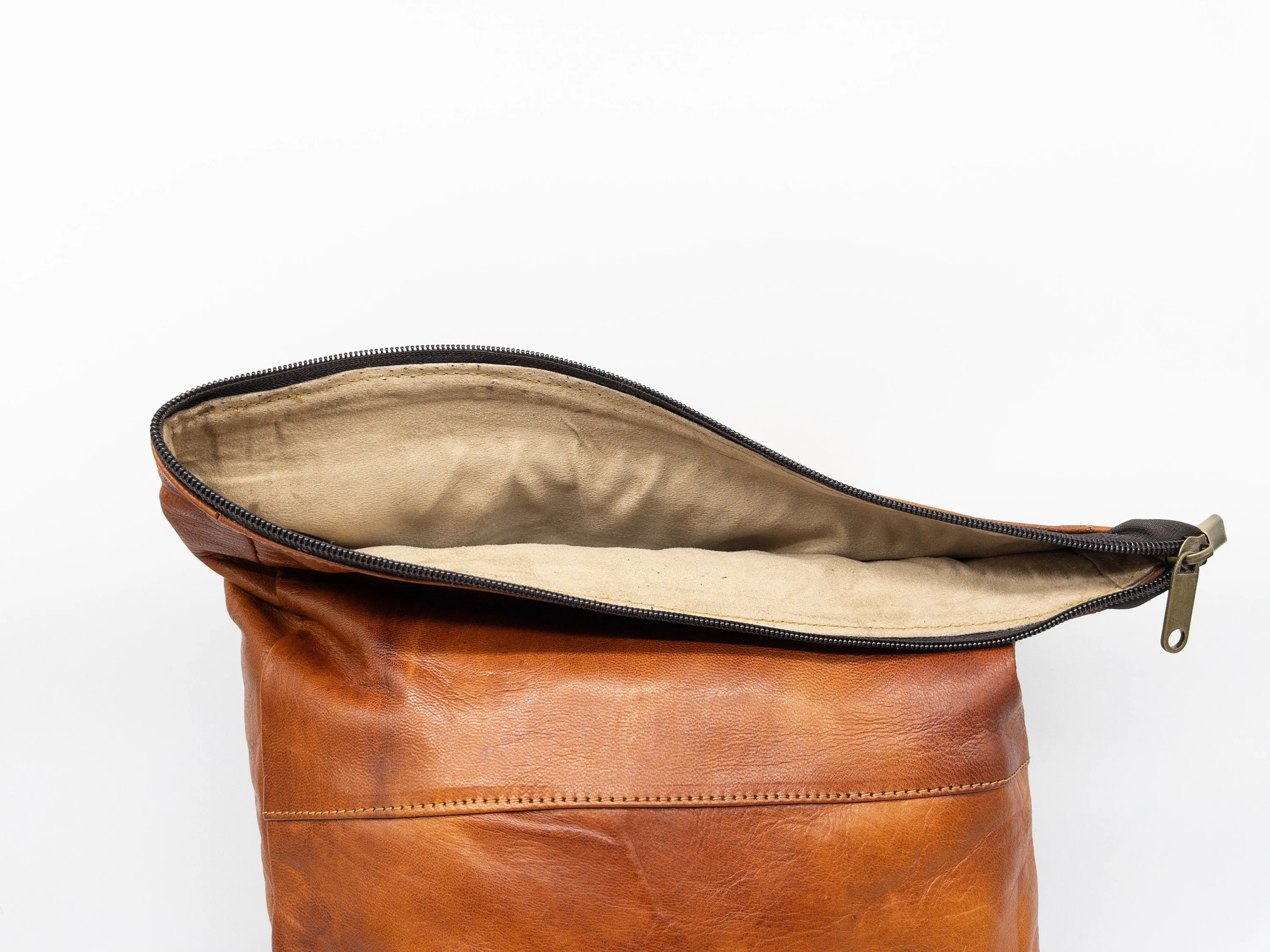 Moroccan Leather Rolltop Backpack - Unisex Hipster Bag - Stylish and Functiona
