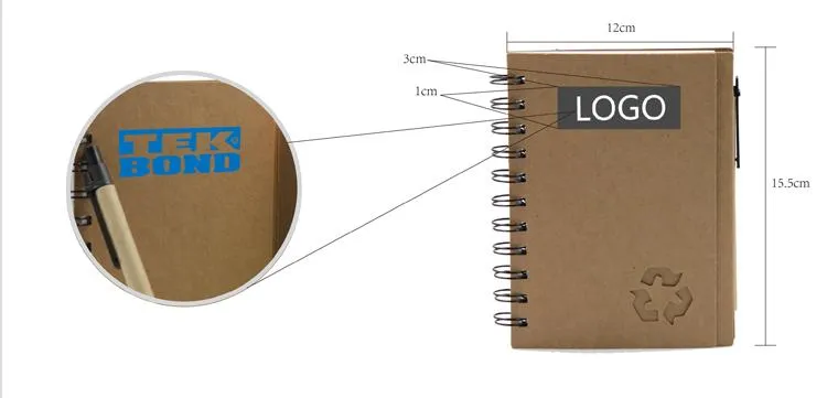 Multifunctional Notepad Set With Kraft Paper Cover