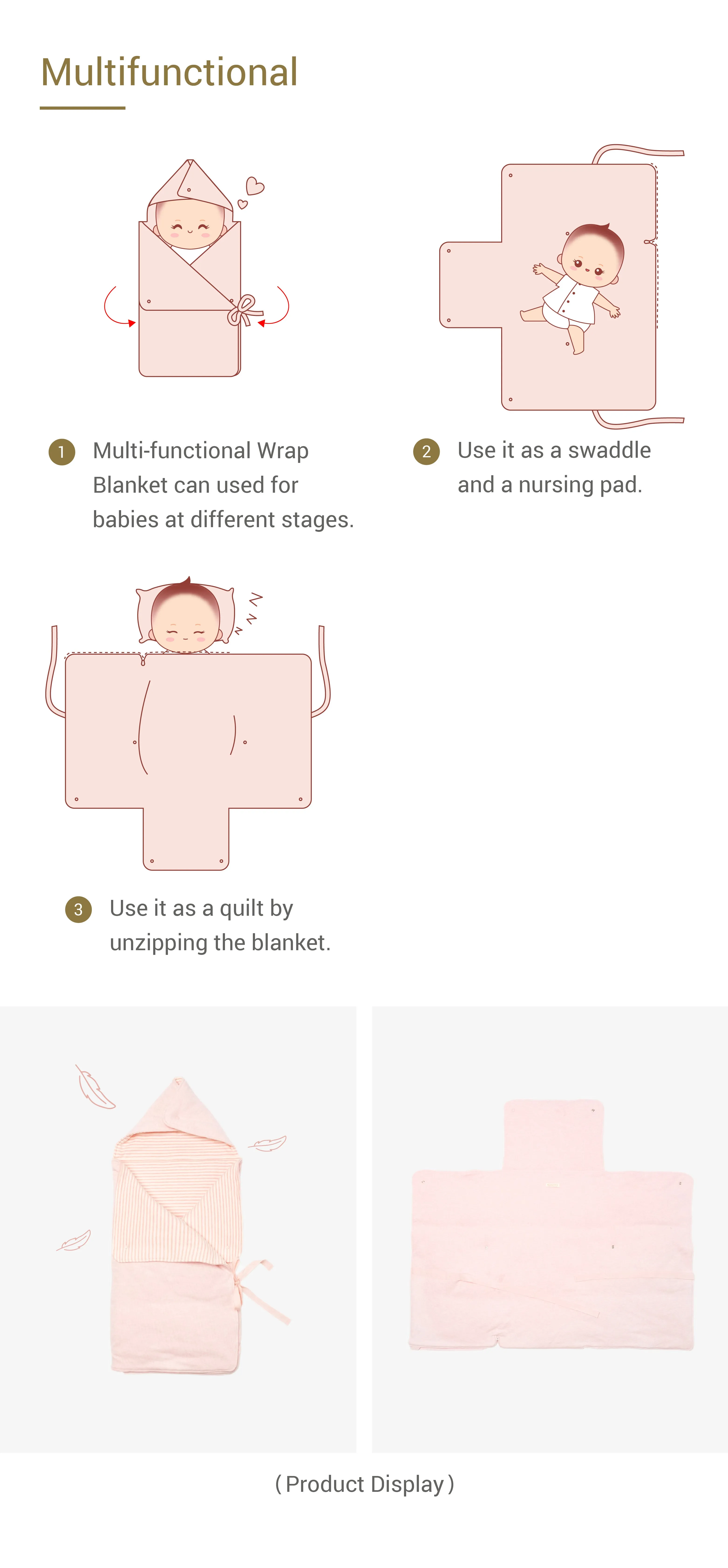 Multifunctional Wrap Blanket 61*96CM