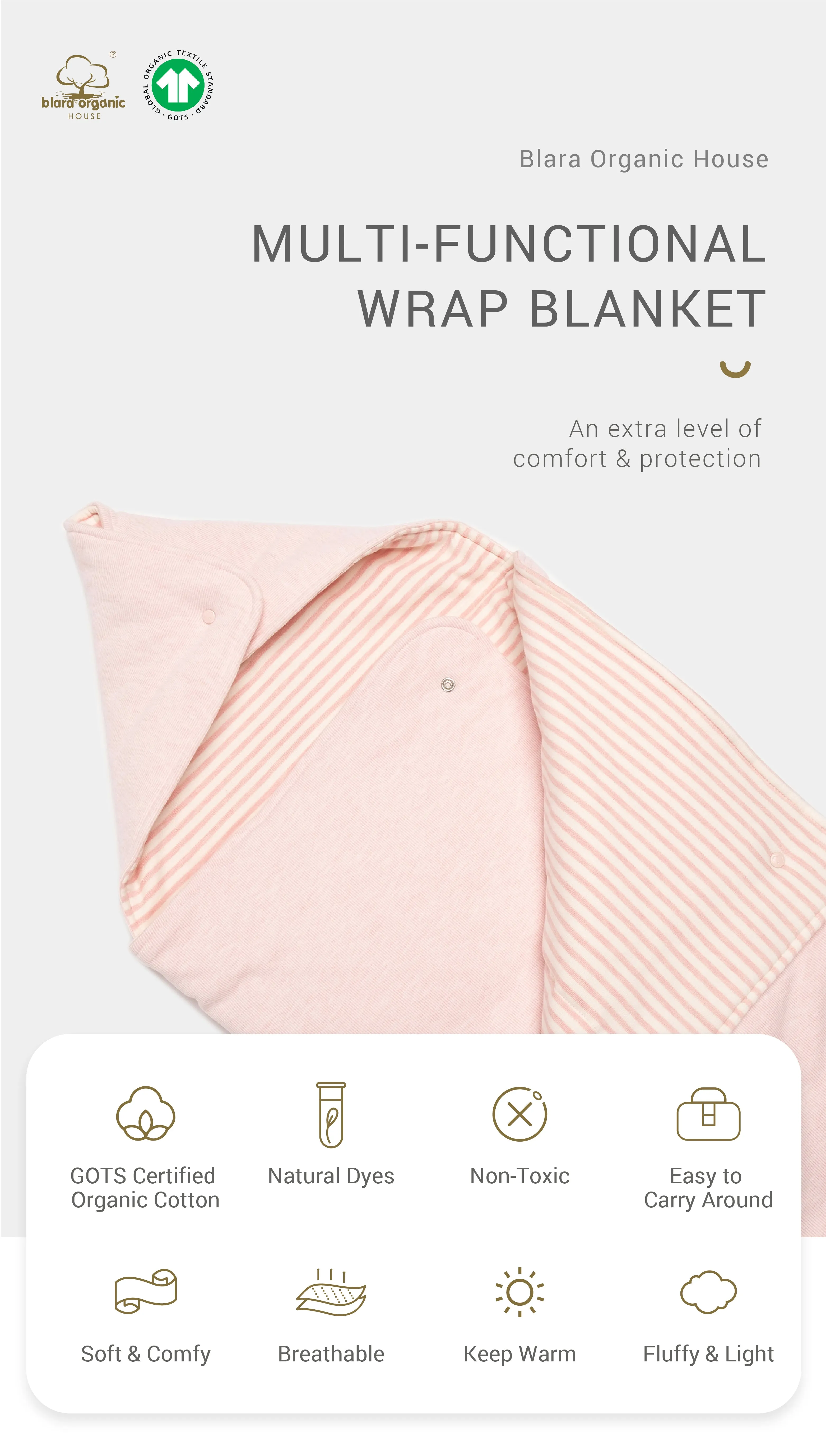 Multifunctional Wrap Blanket 61*96CM