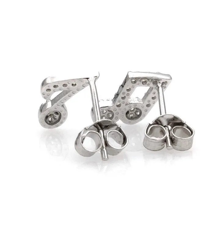 Musical Notes Sterling Silver Stud/Minimalist Earrings