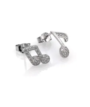 Musical Notes Sterling Silver Stud/Minimalist Earrings