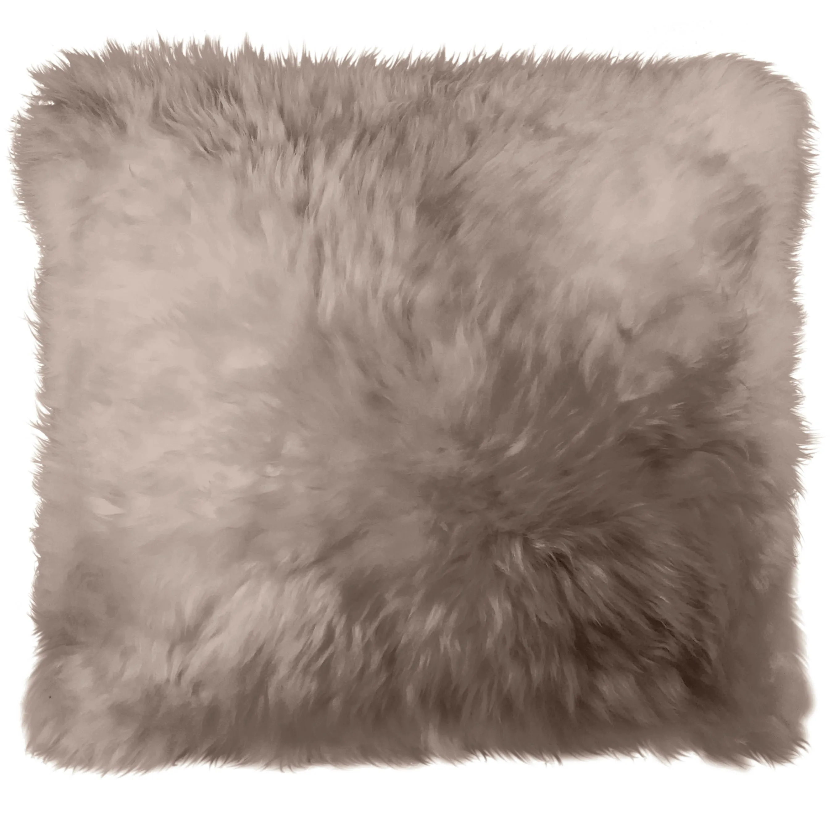 Natural Sheepskin Pillow Cover 16"x16" / Camel