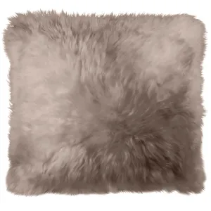 Natural Sheepskin Pillow Cover 16"x16" / Camel