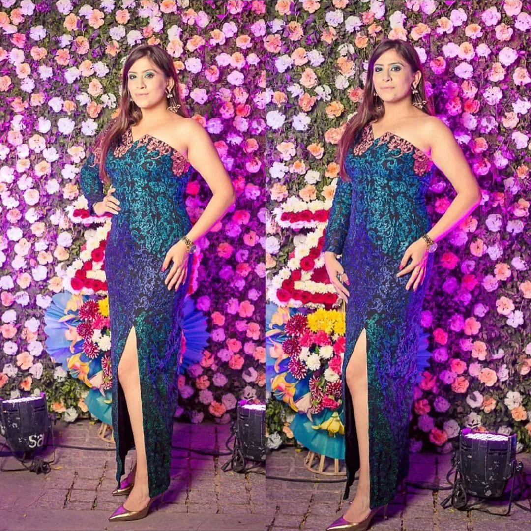 Navy Blue Shimmer Gown