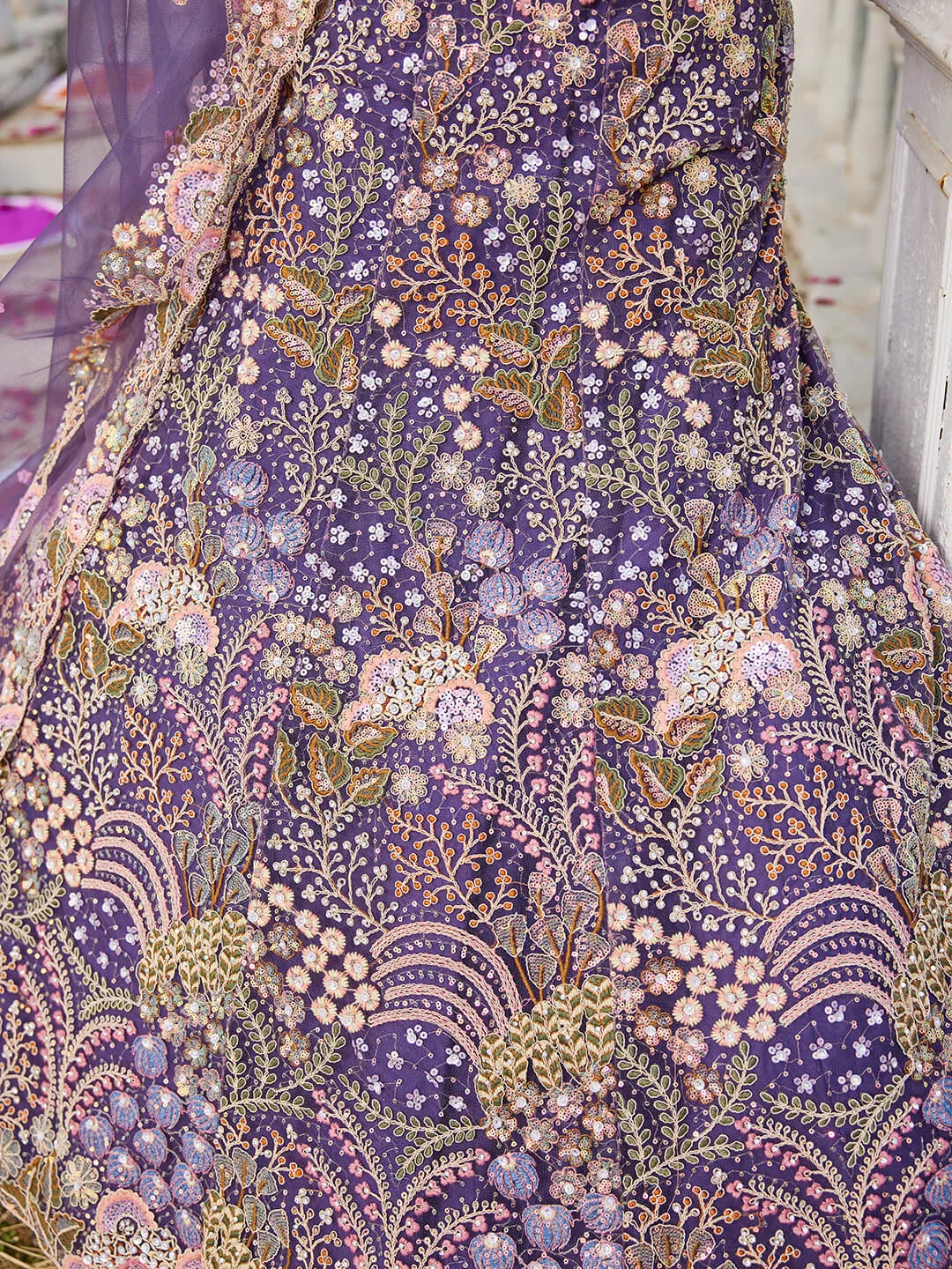 Net with Coding & Zarkan Embroidery Lehenga choli & Dupatta