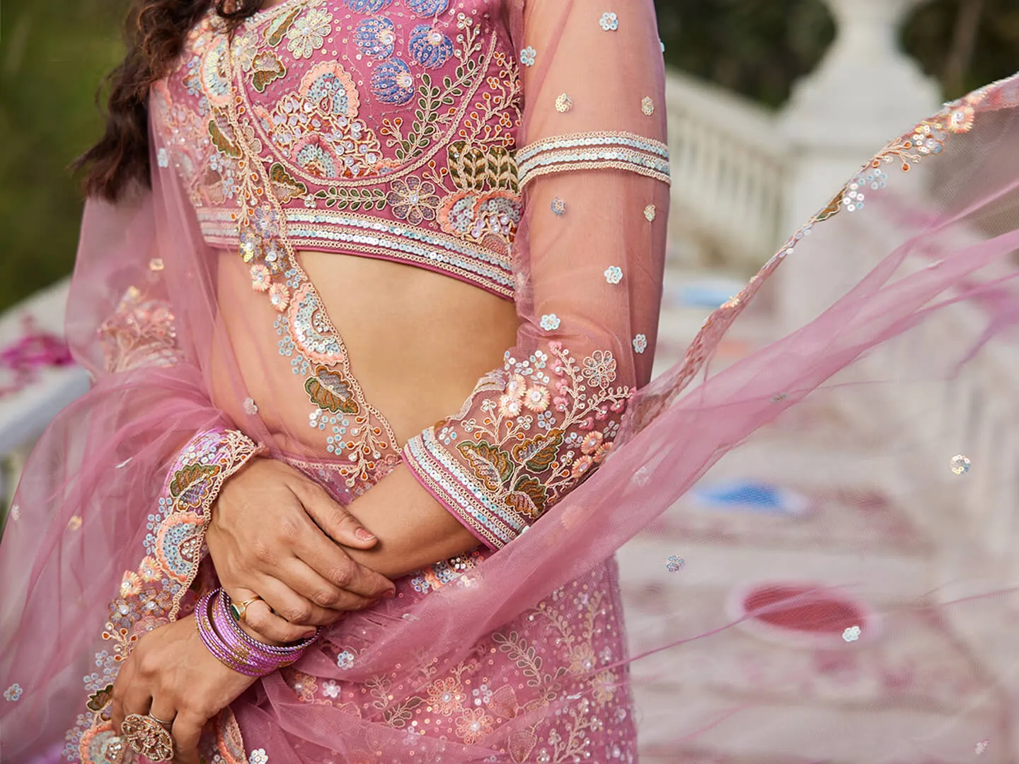 Net with Coding & Zarkan Embroidery Lehenga choli & Dupatta