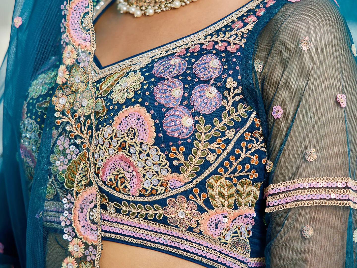 Net with Coding & Zarkan Embroidery Lehenga choli & Dupatta