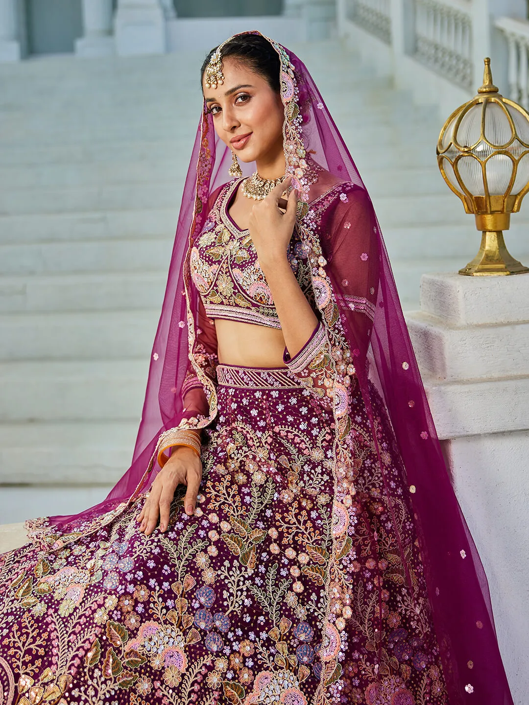 Net with Coding & Zarkan Embroidery Lehenga choli & Dupatta