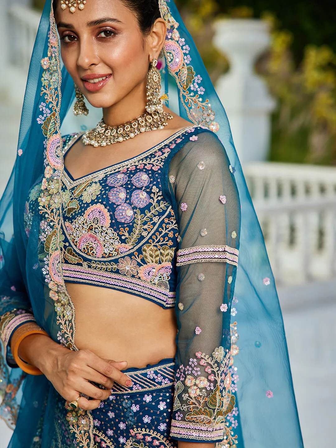 Net with Coding & Zarkan Embroidery Lehenga choli & Dupatta