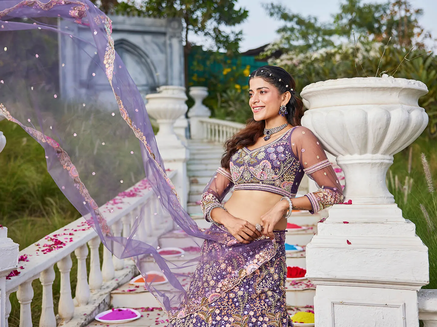 Net with Coding & Zarkan Embroidery Lehenga choli & Dupatta