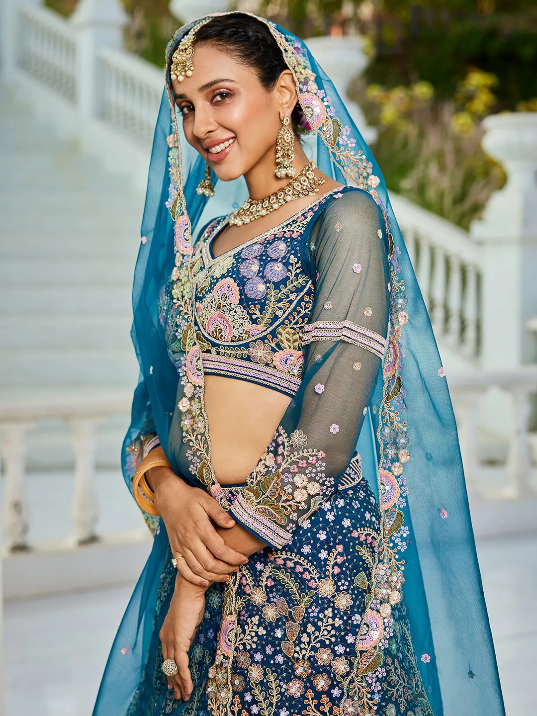 Net with Coding & Zarkan Embroidery Lehenga choli & Dupatta
