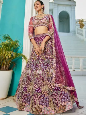 Net with Coding & Zarkan Embroidery Lehenga choli & Dupatta
