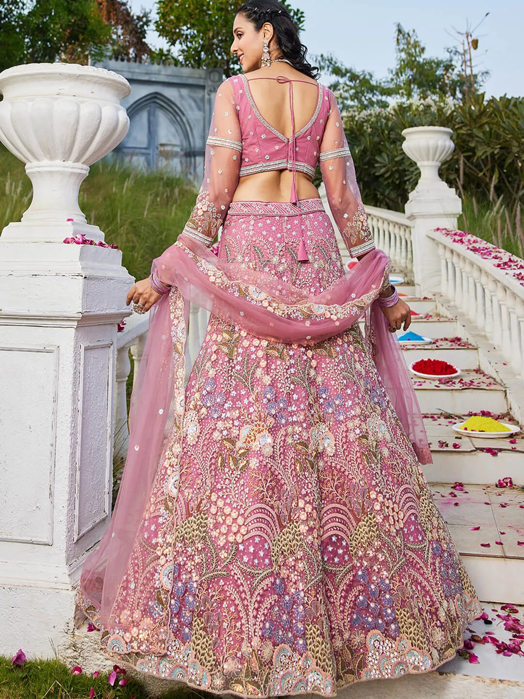 Net with Coding & Zarkan Embroidery Lehenga choli & Dupatta