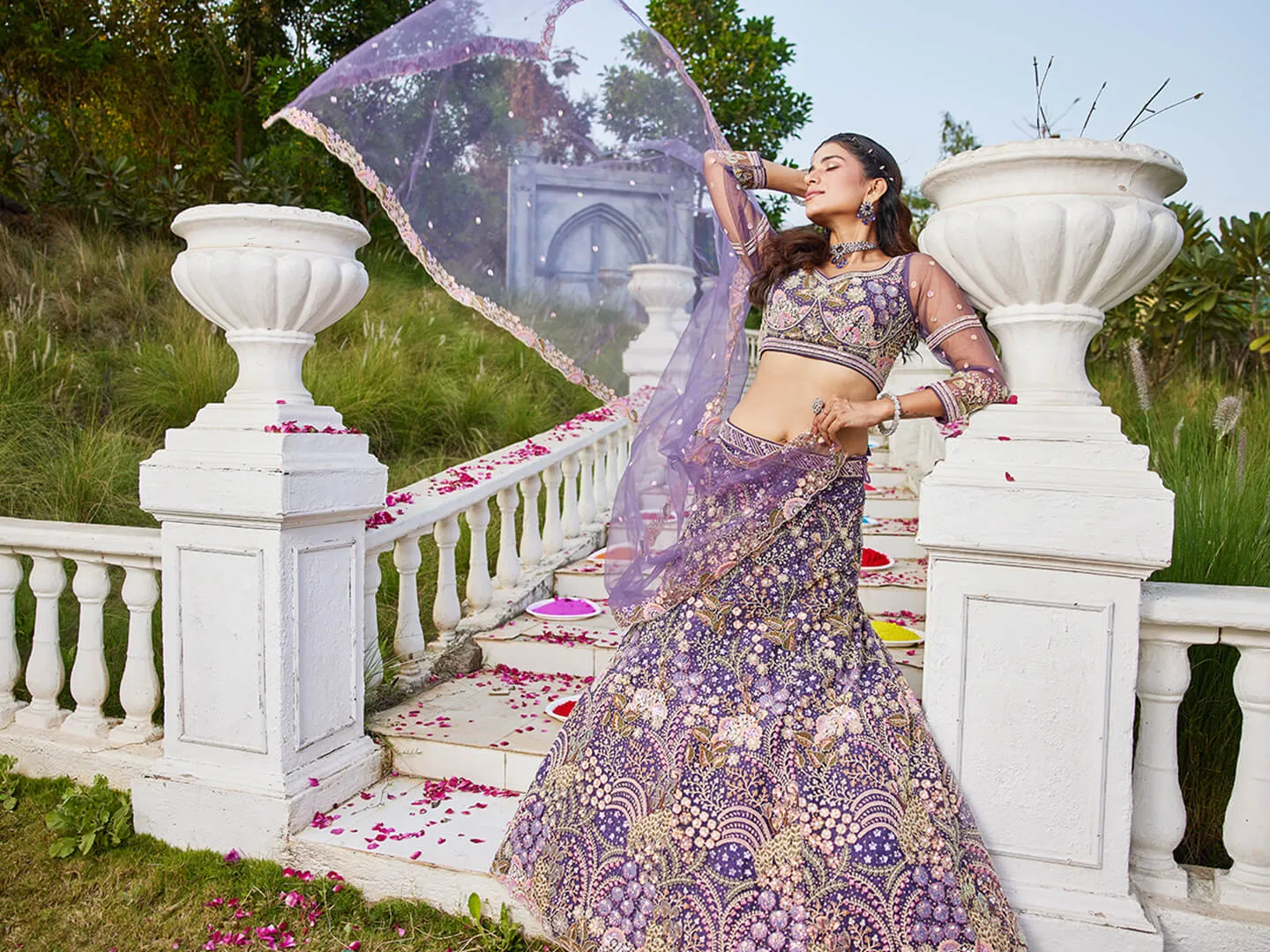 Net with Coding & Zarkan Embroidery Lehenga choli & Dupatta
