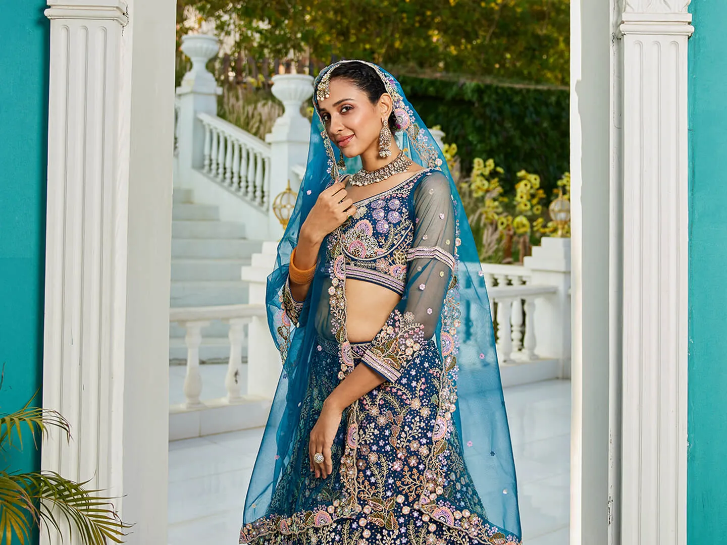 Net with Coding & Zarkan Embroidery Lehenga choli & Dupatta