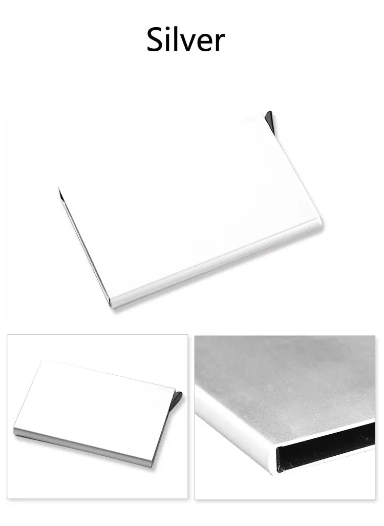 New Automatic Silde Aluminum ID Cash Card Holder Men Business RFID Blocking Wallet Credit Card Protector Case Pocket Purse