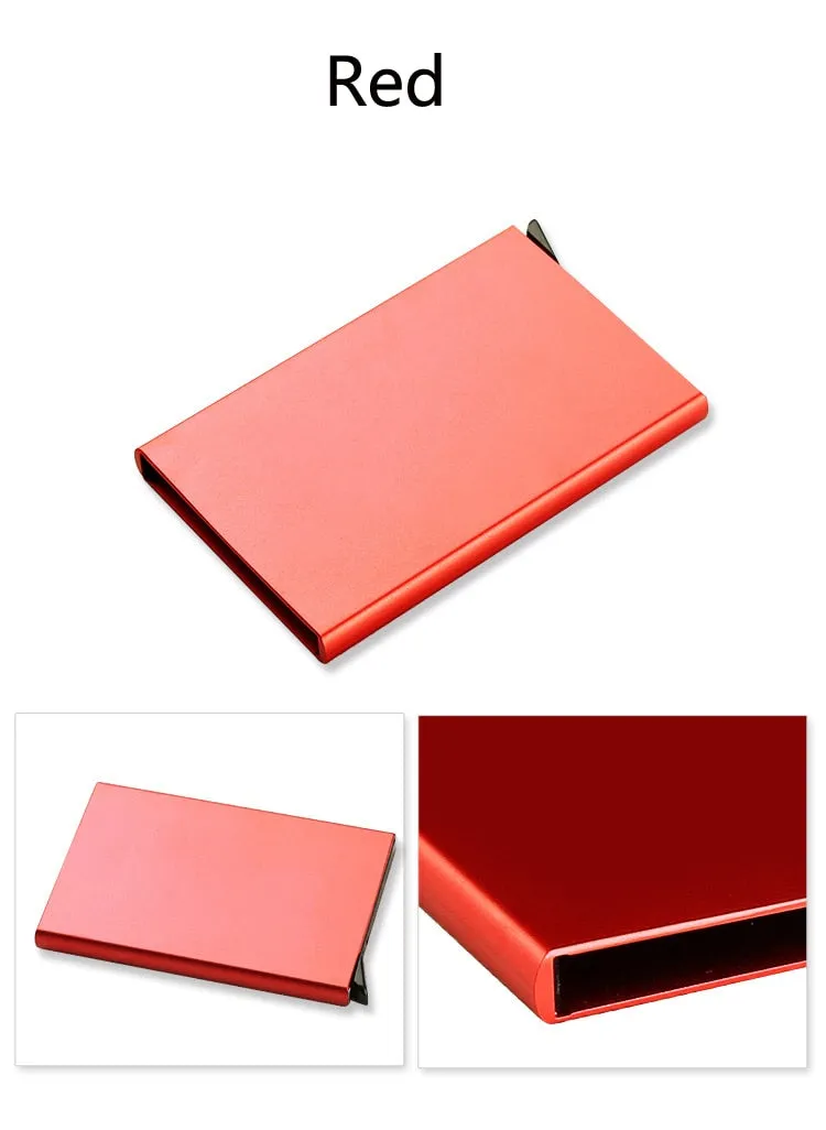 New Automatic Silde Aluminum ID Cash Card Holder Men Business RFID Blocking Wallet Credit Card Protector Case Pocket Purse