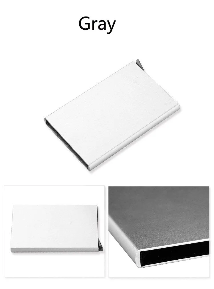 New Automatic Silde Aluminum ID Cash Card Holder Men Business RFID Blocking Wallet Credit Card Protector Case Pocket Purse