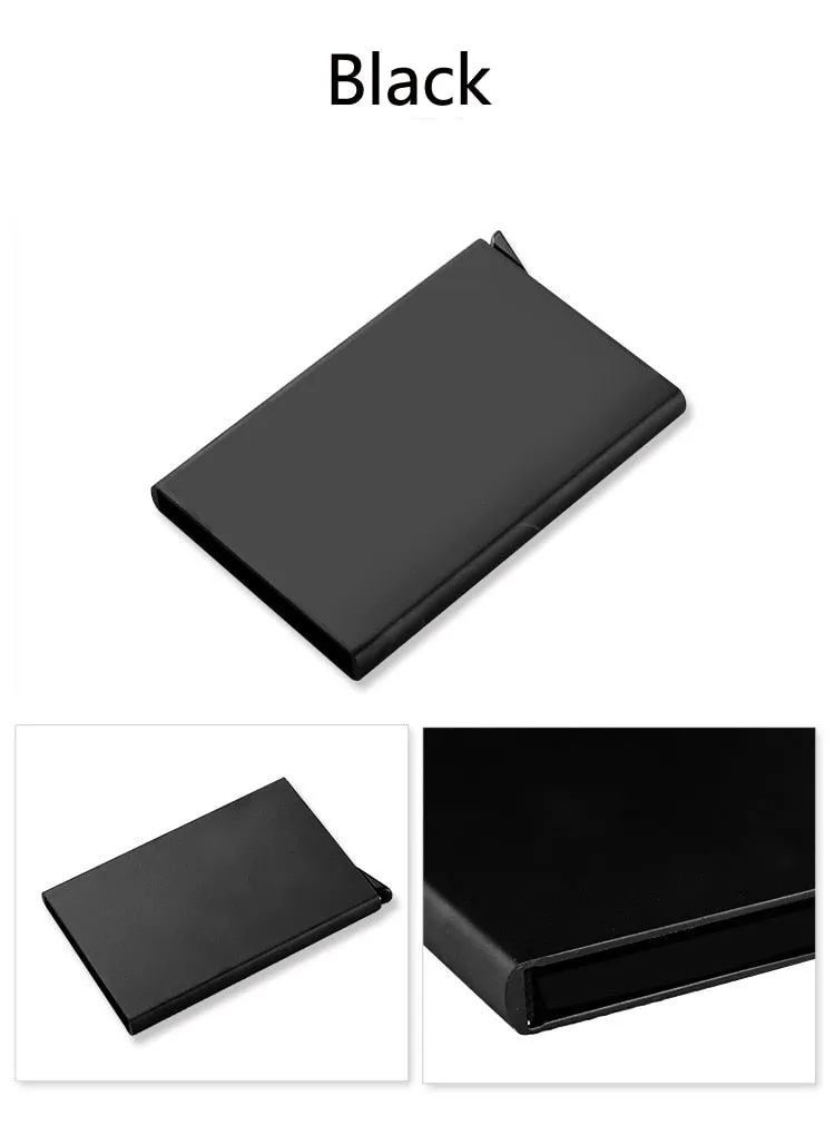 New Automatic Silde Aluminum ID Cash Card Holder Men Business RFID Blocking Wallet Credit Card Protector Case Pocket Purse