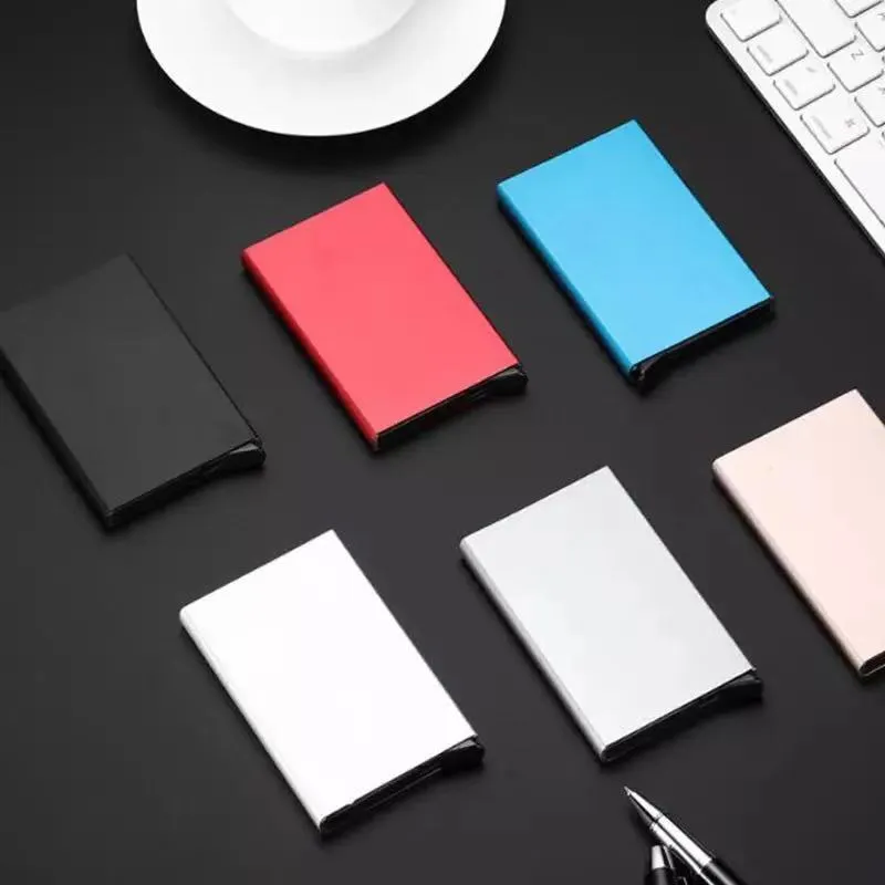 New Automatic Silde Aluminum ID Cash Card Holder Men Business RFID Blocking Wallet Credit Card Protector Case Pocket Purse