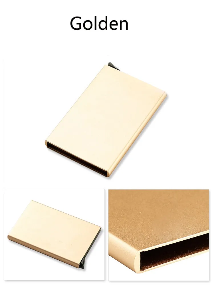 New Automatic Silde Aluminum ID Cash Card Holder Men Business RFID Blocking Wallet Credit Card Protector Case Pocket Purse