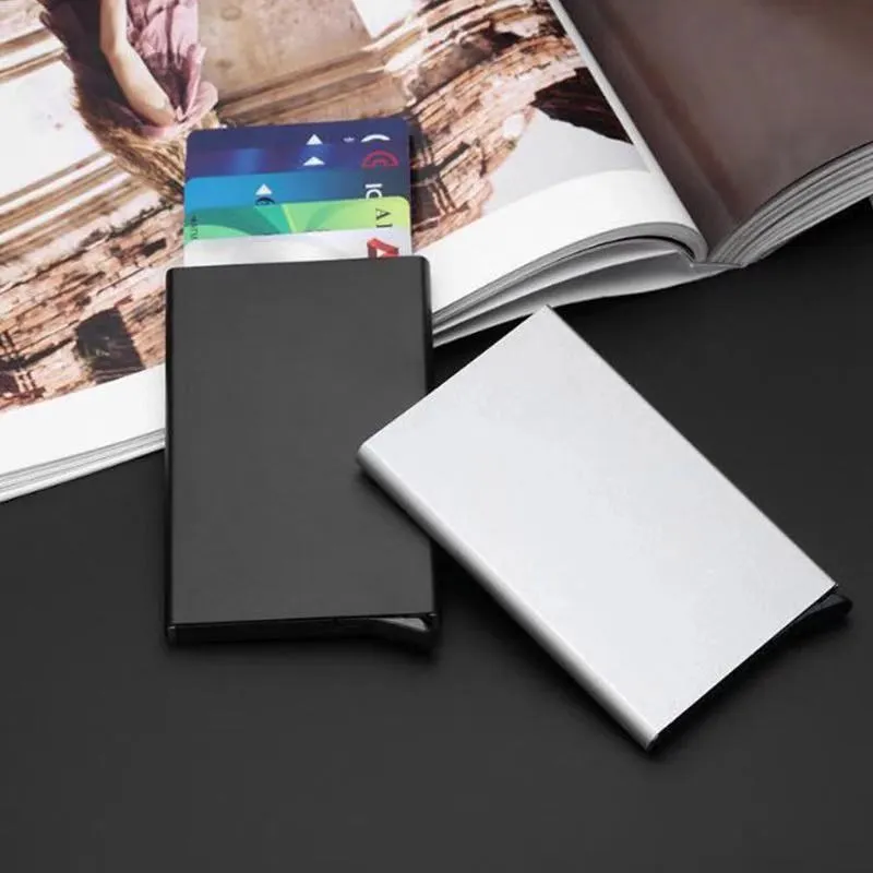 New Automatic Silde Aluminum ID Cash Card Holder Men Business RFID Blocking Wallet Credit Card Protector Case Pocket Purse