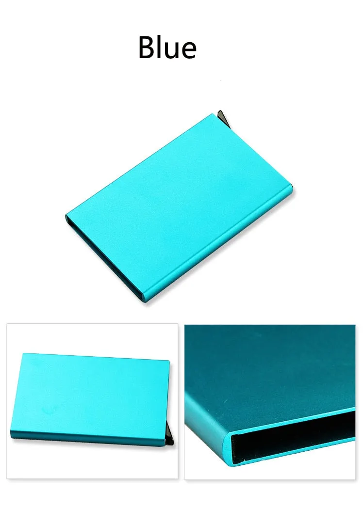 New Automatic Silde Aluminum ID Cash Card Holder Men Business RFID Blocking Wallet Credit Card Protector Case Pocket Purse