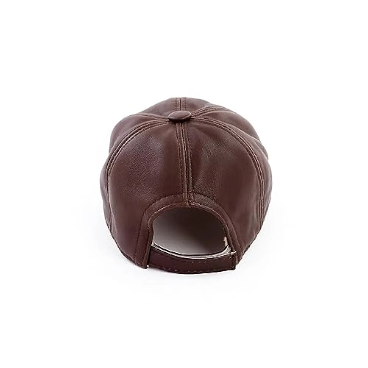 New Retail $130  MAZURA Unisex Genuine Leather Baseball Cap - 100% Lamb Leather Baseball Cap for Men and Women with Adjustable Back Strap (Chocolate Brown)