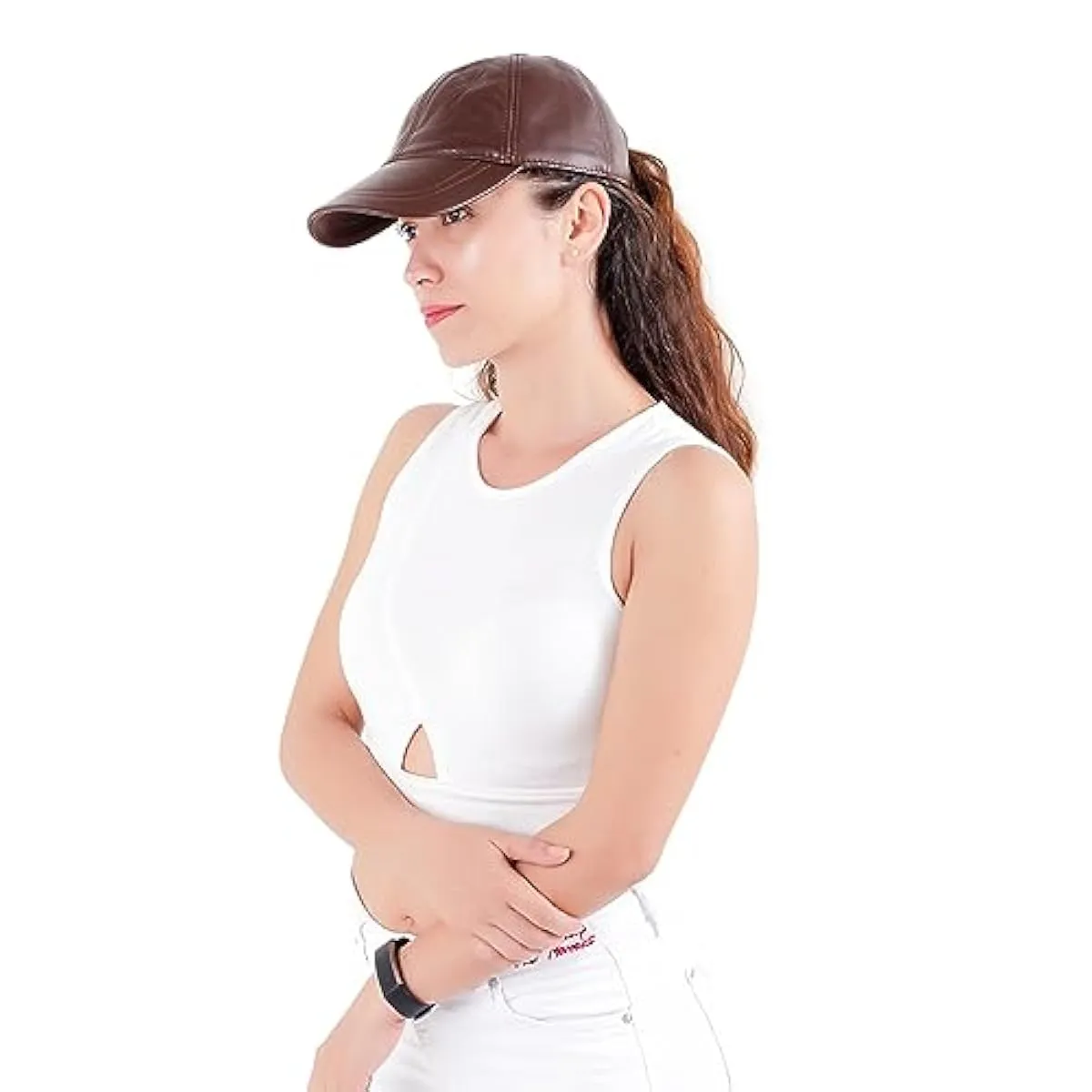 New Retail $130  MAZURA Unisex Genuine Leather Baseball Cap - 100% Lamb Leather Baseball Cap for Men and Women with Adjustable Back Strap (Chocolate Brown)