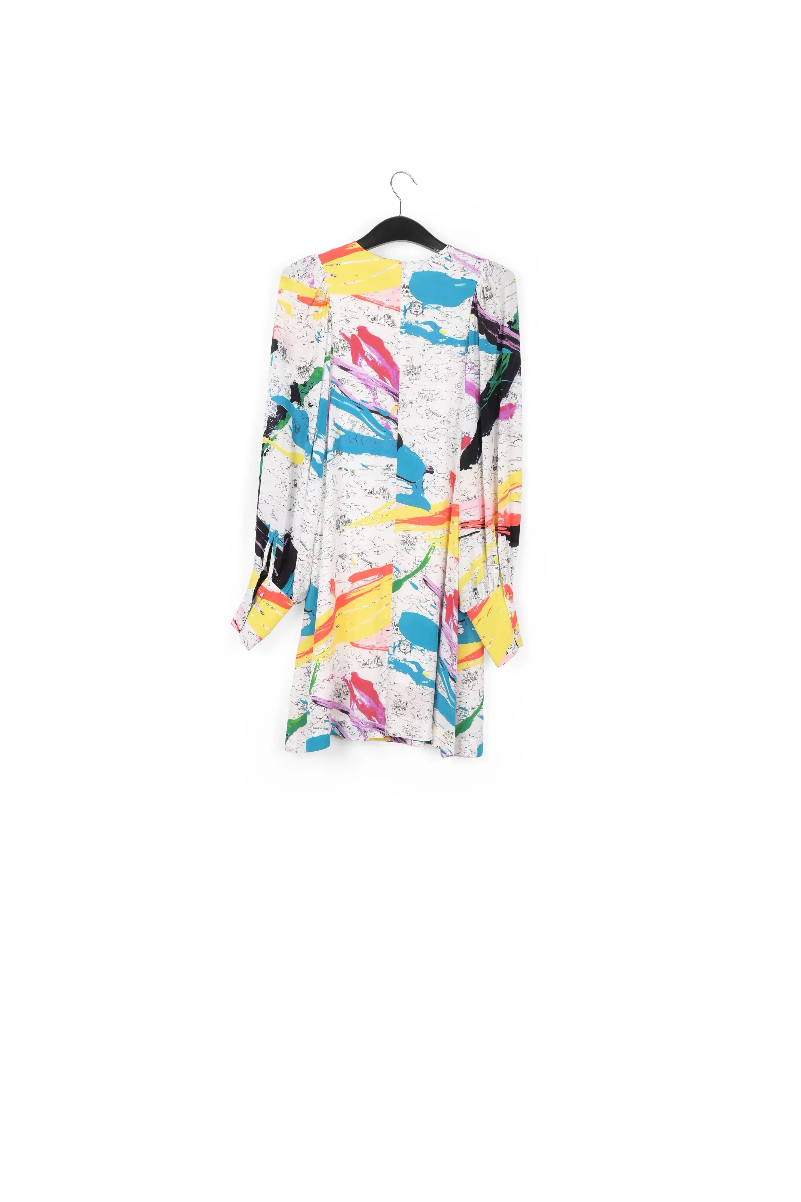 Off-white mini dress with colorful splatters