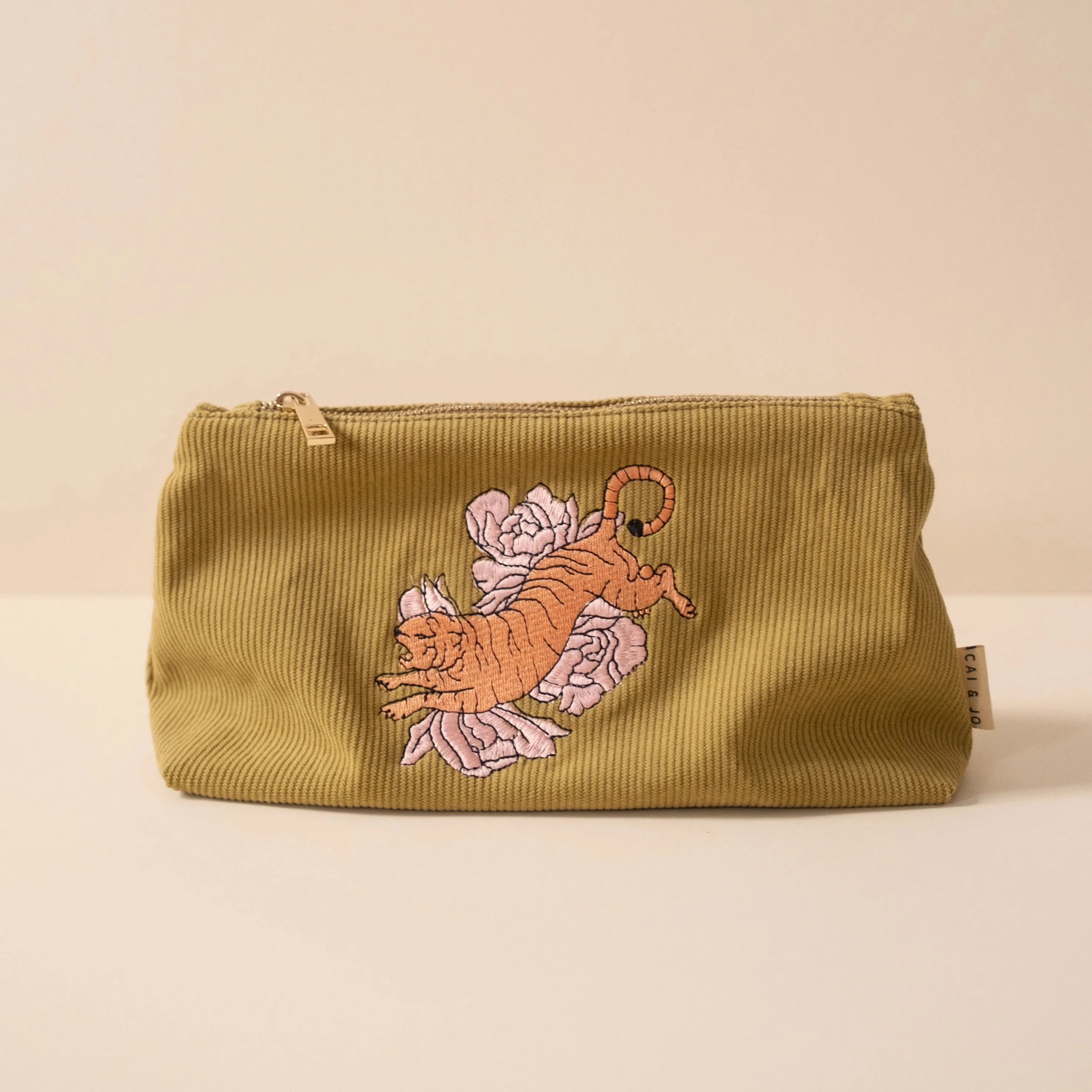 Olive Medium Corduroy Pouch
