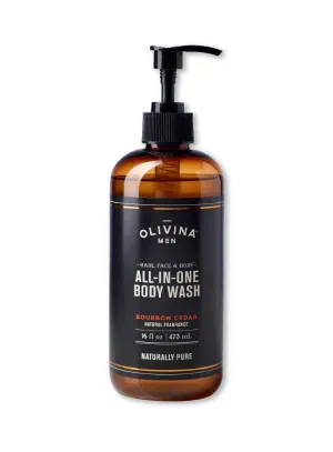 Olivina Men All-in-One Body Wash Bourbon Cedar 16oz
