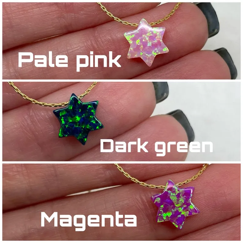 Opal Star of David Necklace – Minimalist Judaica Jewelry